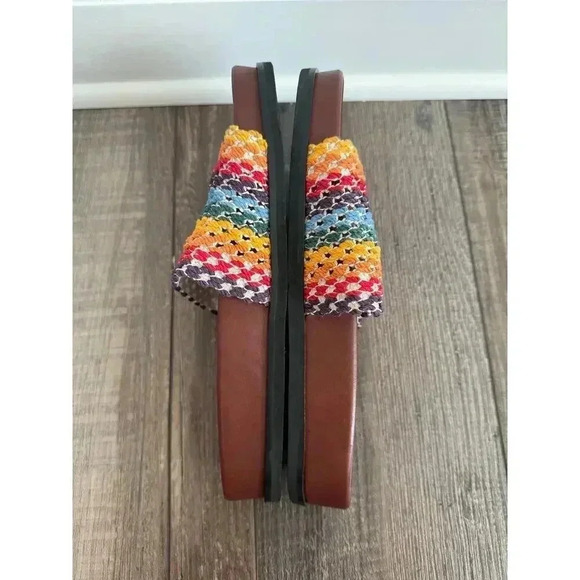 NWT Rag & Bone Bailey Rainbow Slides $325 LGBTQ Summer Crochet US 7 - Picture 7 of 11